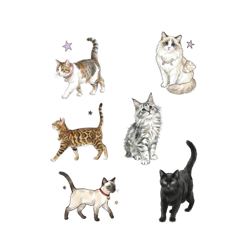 猫咪指环 手指纹身贴女防水持久身体彩妆