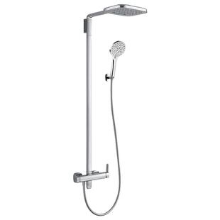 FLOVA丰华卫浴恒温淋浴花洒套装瀑布空气混合喷头轻奢哑光黑