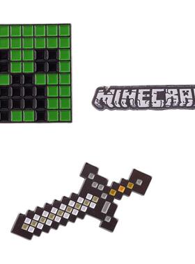 游戏周边徽章胸针Minecraft我的世界苦力怕铁剑方块造型个性别针