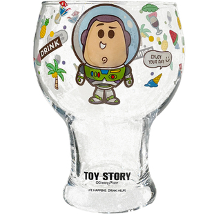 巴斯光年啤酒杯玻璃杯家用大容量水杯女生高颜值杯子果汁杯牛奶杯