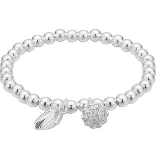 顺钦银楼S999纯银手链女款足银两世欢莲心手串和合如意送新年礼物