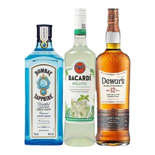百加得莫吉托预调酒Mojito孟买蓝宝石金酒帝王威士忌露营调酒套装