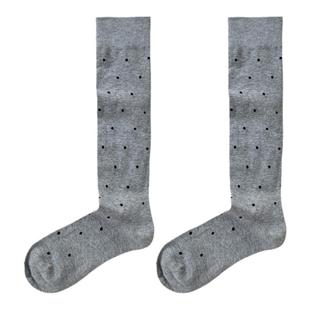 purpleguys灰色波点小腿袜子女夏季薄款纯棉百搭日系ins潮堆堆袜