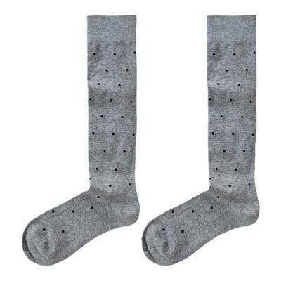 灰色波点纯棉百搭小腿袜子
