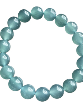 缅甸A货糯冰翡翠圆珠手串