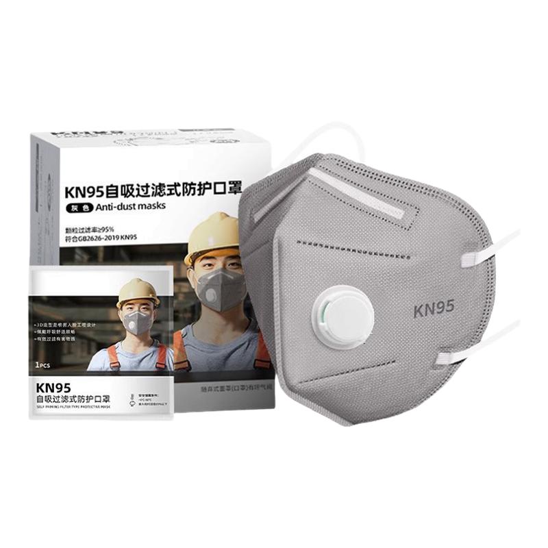 kn95活性炭防尘口罩防工业粉尘肺带呼吸阀防甲醛防毒正品专用n95