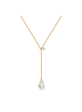 欧比雅比OUBIYABI假日仿巴洛克珍珠Y字毛衣链项链高级感轻奢小众