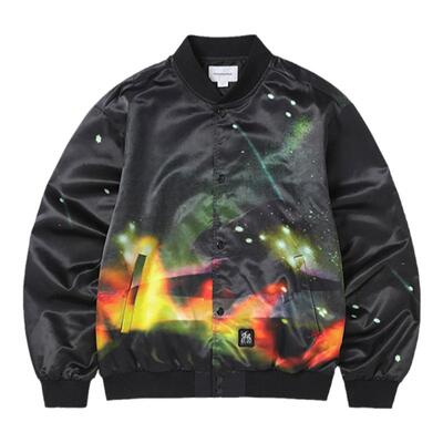 thisisneverthat®Flame Satin Jacket新款缎面火焰印花夹克外套