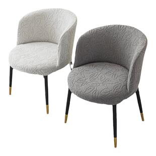 3D雕花绒四季弹力加厚圆弧形椅子套罩洽谈会议座椅餐桌凳子套罩布