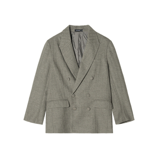 【ROW风】Unvesno(UN)秋季高智感亚麻混纺人字花呢肌理感西装夹克