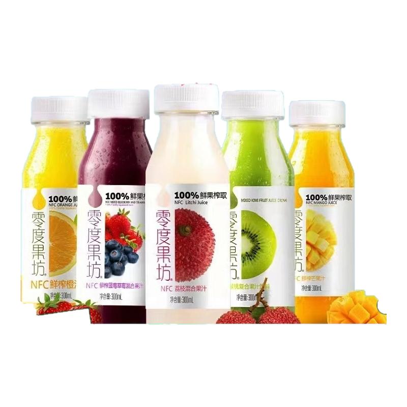 零度果坊NFC鲜榨果汁300ml*5瓶装