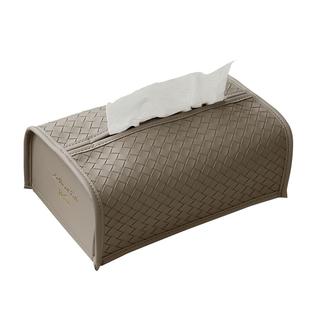 ideaco轻奢高级感编织皮革纸巾盒办公桌客厅书桌创意抽纸盒收纳盒