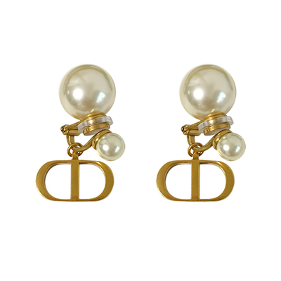 D家新款CD珍珠前后款耳夹无耳洞
