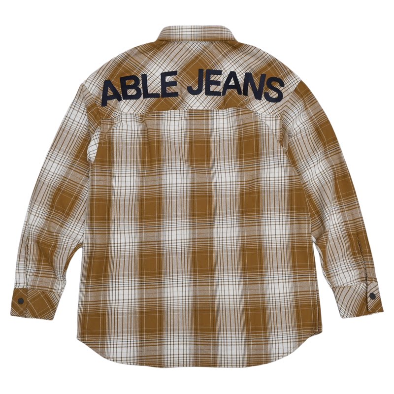 ABLEJEANS衬衫纯棉宽松格子男