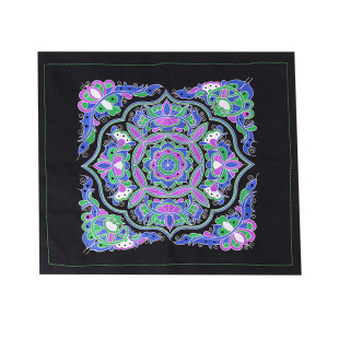 2023新款少数民族刺绣花片布依族壮族帽子花头巾头帕背带包包辅料