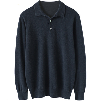 启超男士高端100%纯山羊绒衫