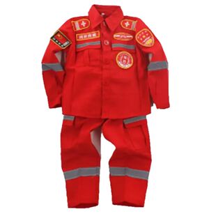 新款消防员套装儿童演出服女童小孩玩具体能衣服幼儿园表演服服装