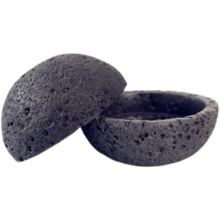 分子料理创意火山石球形 圆形 烟熏盅 黑色月球餐具酒店位上盘子