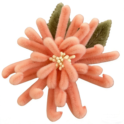 2026新年绒花菊花发夹新中式