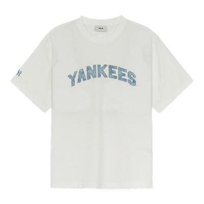 MLB官方男女同款情侣时尚潮流百搭宽松凉感复古老花短袖T恤TSM11