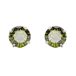 s925纯银耳钉女 显白绿色系祖母绿橄榄绿耳骨钉不褪色养耳洞百搭