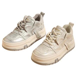 星期六厚底小白鞋女春季新款百搭增高休闲运动板鞋女士轻便面包鞋