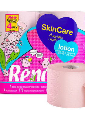 Renova樱花粉色乳香卷纸4卷