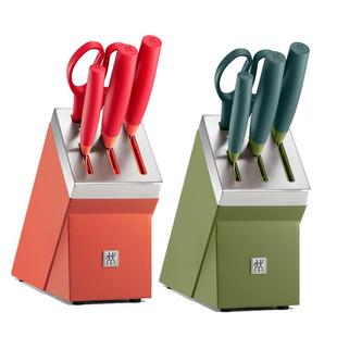 德国双立人自磨刀架5件套刀具套装家用厨房不锈钢菜刀切片刀剪刀