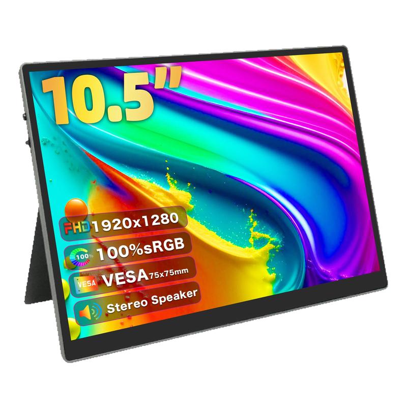 10.5寸便携式显示屏1280P高清触摸屏自带支架外接笔记本电脑副屏