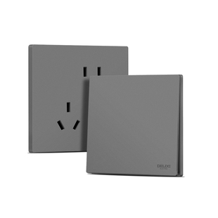 德力西官方旗舰店一开五孔16a墙壁开关插座面板86型暗装816星空灰