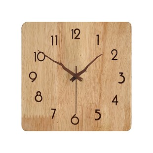 原木风挂钟客厅装饰创意简约实木钟表电表箱免钉静音石英钟定制