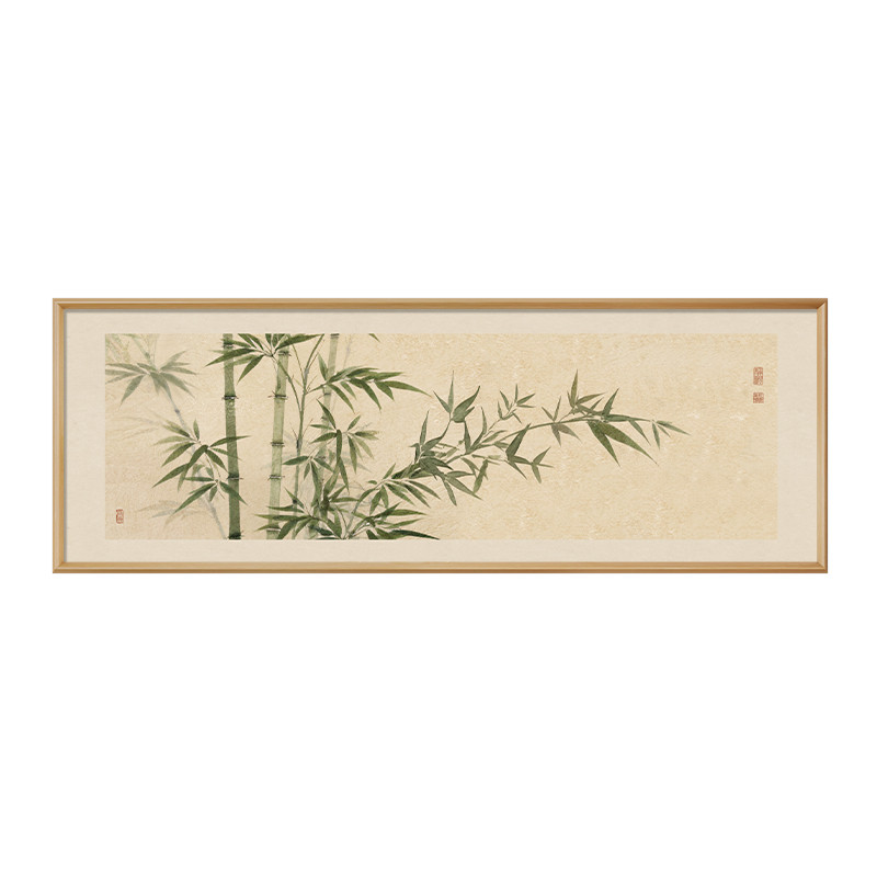 竹报平安新中式茶室装饰画