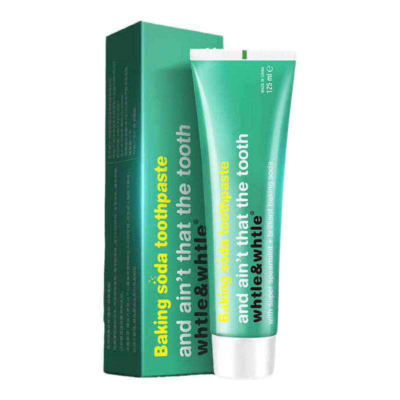 【跨境品】whtle&whtle小苏打牙膏薄荷清新口气去渍亮齿正品