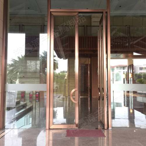 酒店肯德基商场售楼部红不锈钢门框中空钢化玻璃大门定制不锈钢门
