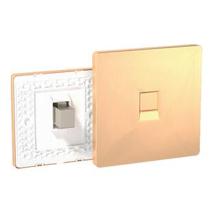 90度超六类万兆直通插座面板套装 网线插座 单双电脑网络模块面板