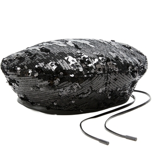 太平鸟女装个性珠片贝雷帽A1YAE3539