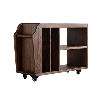 梦天然北欧黑胡桃推车