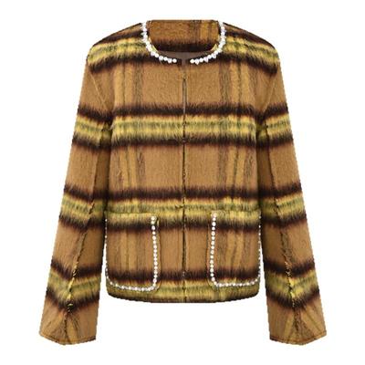 BIRTH OF ROYAL CHILD.BORC 【赵磊同款】珍珠水钻羊毛混纺夹克