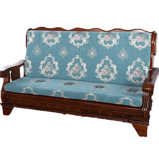 冬优 红实木沙发坐垫连身带靠背海绵可拆洗三人老式木头长沙发垫