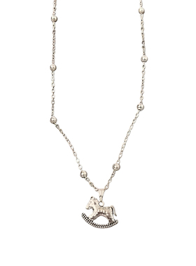 马上有钱碎冰冰小马吊坠钱币珍珠项链秋冬轻奢小众高级毛衣链