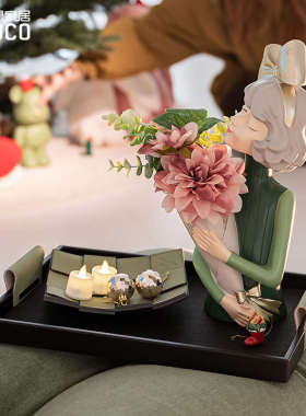 高级感摆件花瓶客厅电视柜插花捧花女孩轻奢家居乔迁玄关装饰品