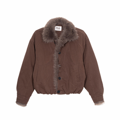 Holocene美式潮牌加厚毛领棉服男