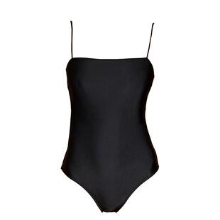 Limone连体泳衣女吊带交叉性感露背海边温泉休闲度假绝美纯色泳装