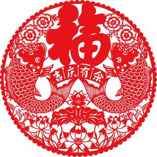 大号植绒布镂空福字剪纸窗花年画春节过新年福玻璃贴乔迁搬家门福
