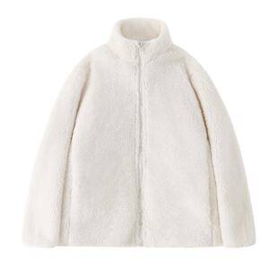 唐狮摇粒绒外套女秋冬季2026新款加绒加厚立领舒棉绒卫衣开衫VB