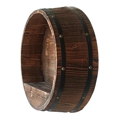 酒架仿古壁挂橡木桶酒桶半桶射灯