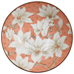 [和风]日本进口美浓烧陶瓷日式釉下彩木莲碟盘子五色可选餐具家用