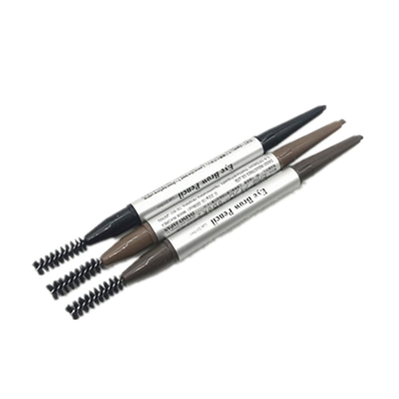 日本DAISO/大创椭圆芯双头自动旋转眉笔深棕色防水防汗不脱色原装