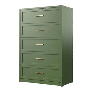 钢制轻奢五斗柜客厅卧室靠墙多巴胺收纳柜储物抽屉窄柜床尾置物柜