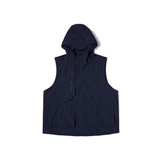 Nobodyknows新款四季工装外套街头潮牌机能口袋连帽防水无袖马甲